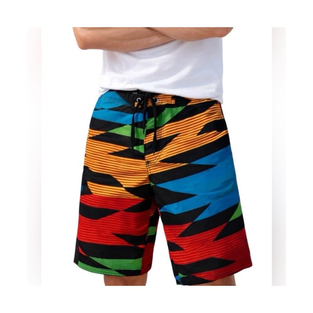 B.Split Mens Swim Trunks Size Small Board Shorts Multicolor Pull On Pocket